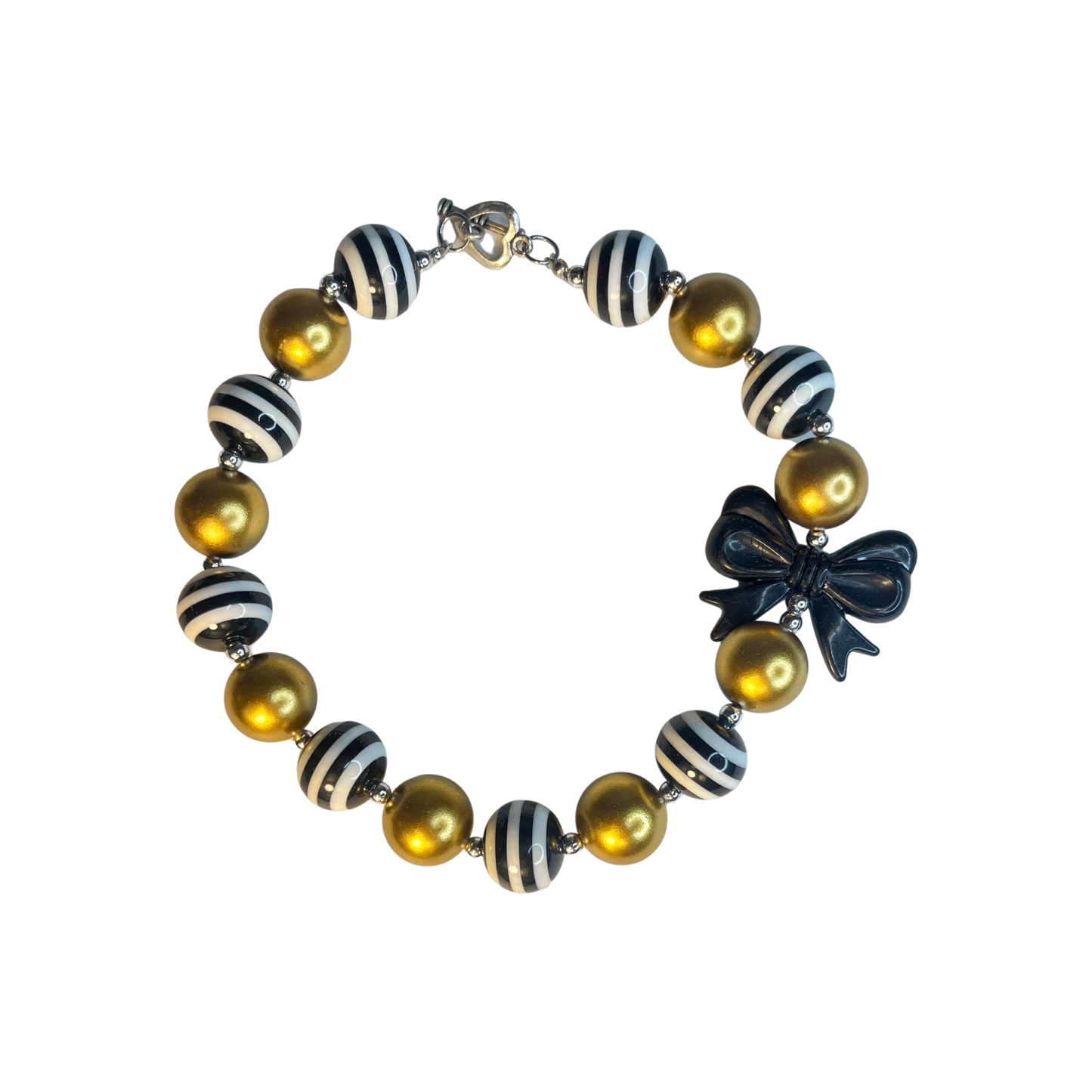 Black Bow Gold Necklace