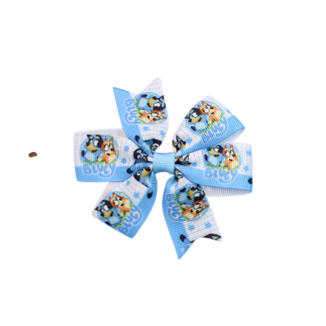 bluey hair bow, bluey girls hair bow, kids boutique hair bow bluey and friends hair bow