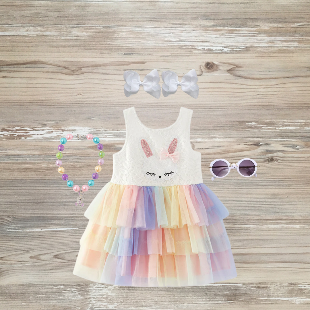 tutu dress,  pastel girls easter dress, kids easter dress, easter bunny dress, easter tutu dress bunny rabbit tutu dress