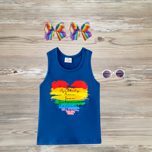rainbow hair bow clip, girls rainbow bow, inclusion for all diversity  heart of inclusion tank top, inclusion matters, disability awareness shirt top tank top