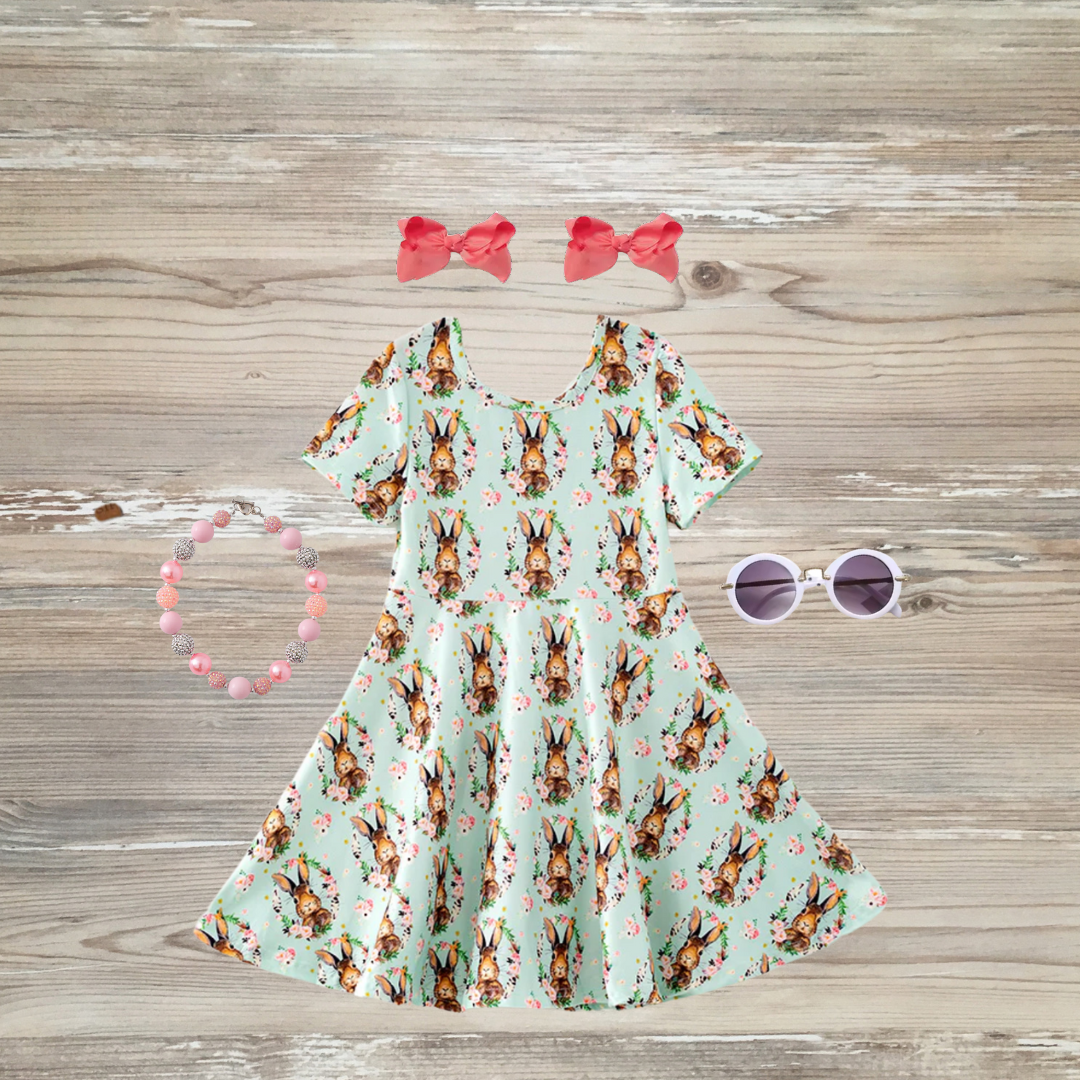 peter rabbit dress, peter cottontail dress, rabbit easter dress, girls easter dress, rabbit dress kids boutique
