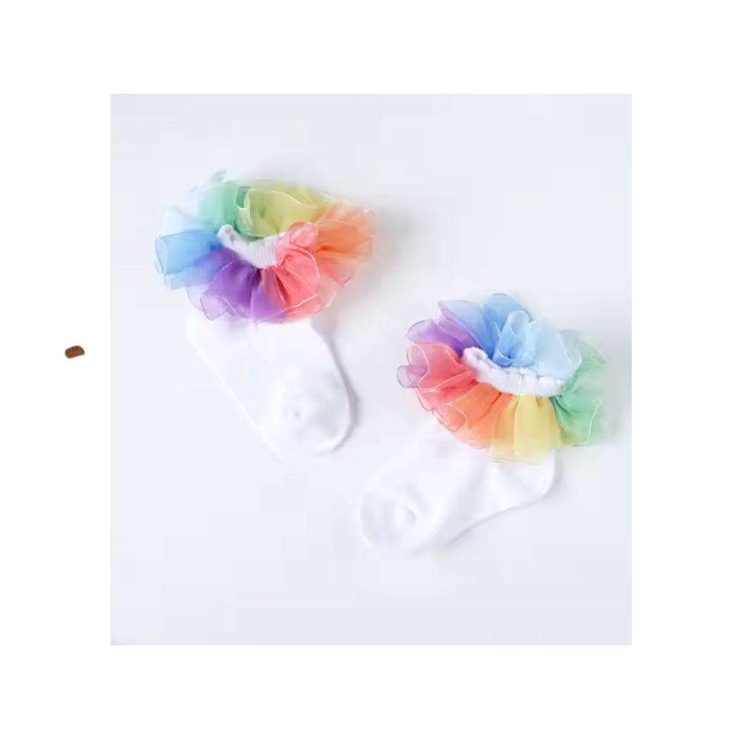 Rainbow Ruffle Socks