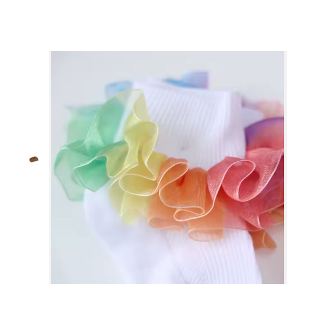Rainbow Ruffle Socks