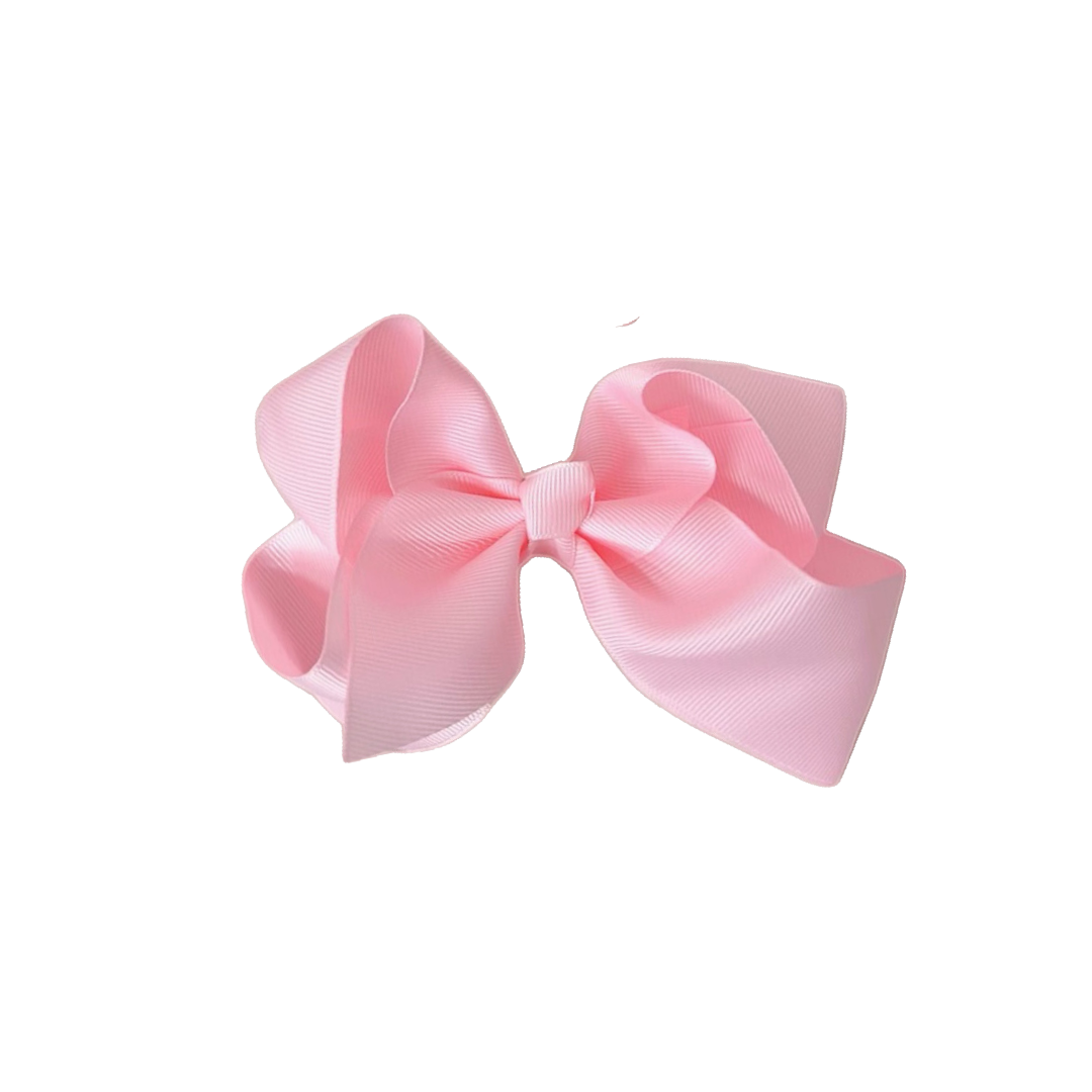baby pink hair bow, soft pink hair bow, light pink hair bow, 5.5" girls hair bow, kids hair bow
