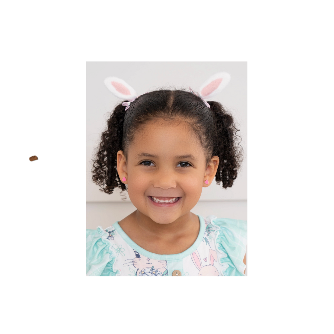 bunny ear hair clips, bunny ear hair bow, easter hair bow, easter hair clip, girls easter hair bow, girls easter hair accessories