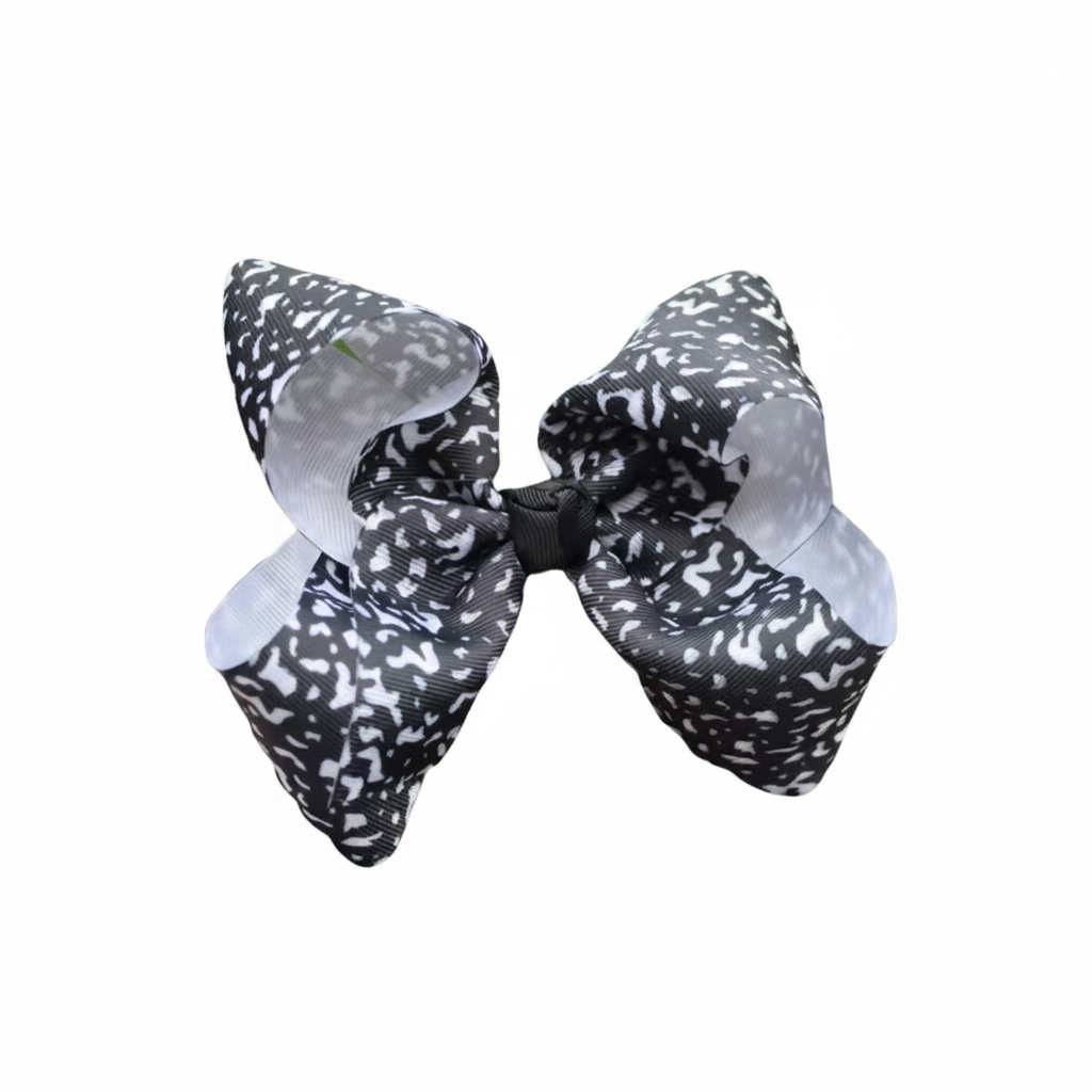 Black and white girls hair bow with composition notebook pattern, large grosgrain ribbon bow with alligator clip – perfect back-to-school hair accessory for kids and students composition notebook hair bow girls, Back to school girls hair bow in black and white composition notebook print with grosgrain ribbon and alligator clip