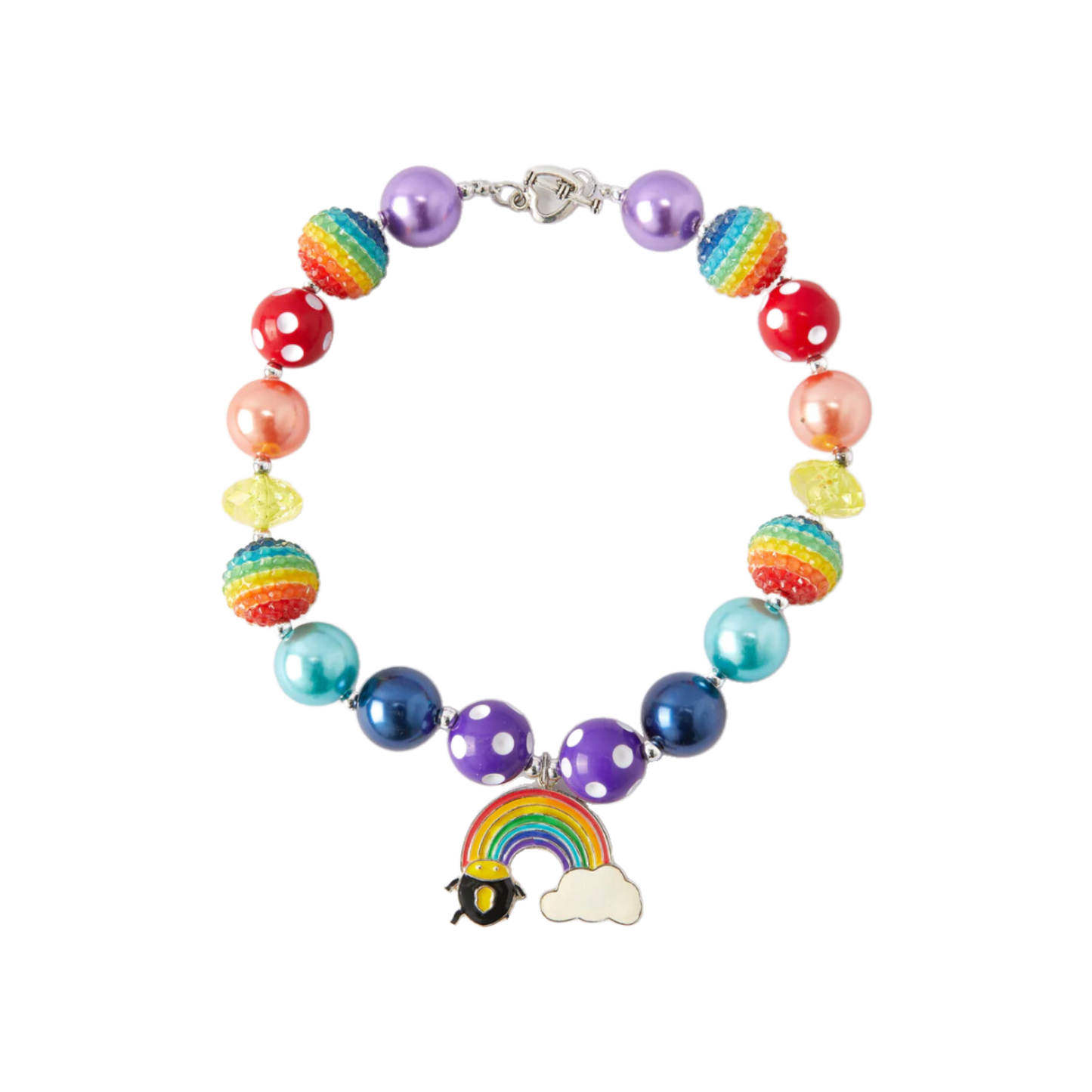 lucky charm necklace, st patrick's necklace kids necklace rainbow necklace pot of gold necklace