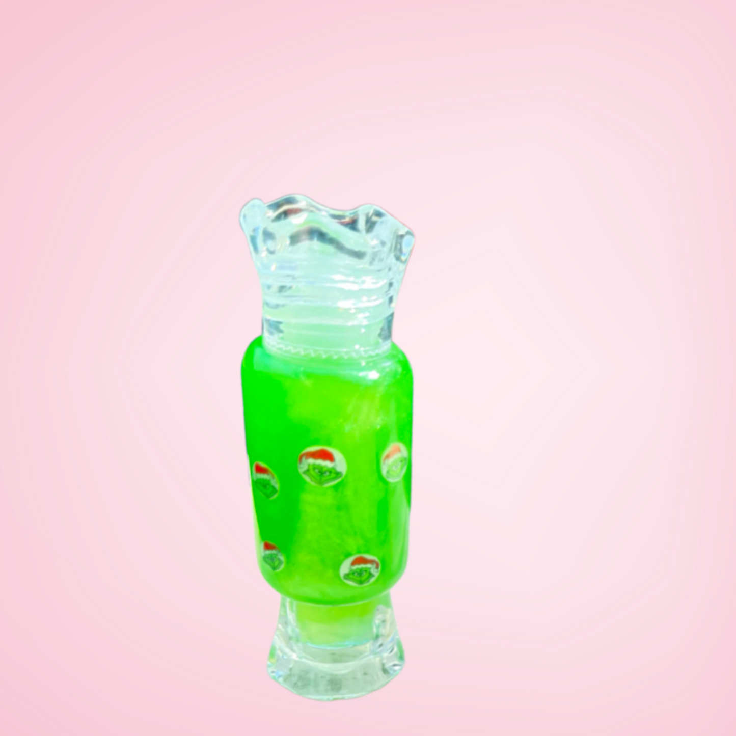 grinch lip gloss, grinch gloss, green lip gloss, christmas lip gloss, grinch vegan lip gloss, vegan lip gloss