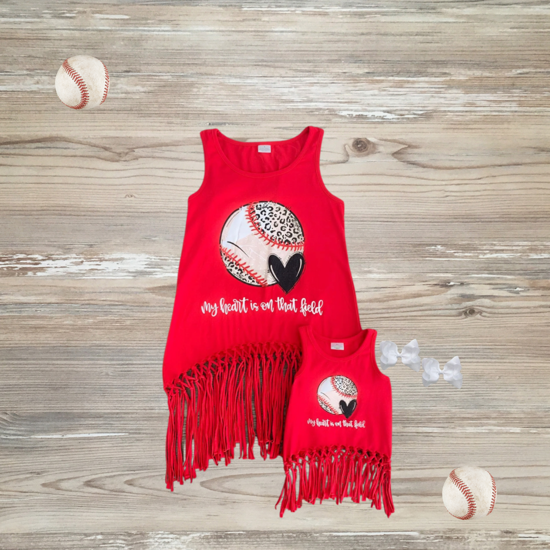 my heart is on that field baseball tank top, mommy and me matching tank tops, baseball top, softball tank top, mommy and me fashion mama and mini tops, kids boutique