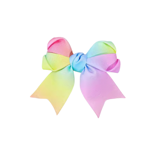 Gradient Rainbow hair bow, rainbow hair clip trendy hair bow, trendy girls hair bow, rainbow hair bow clip