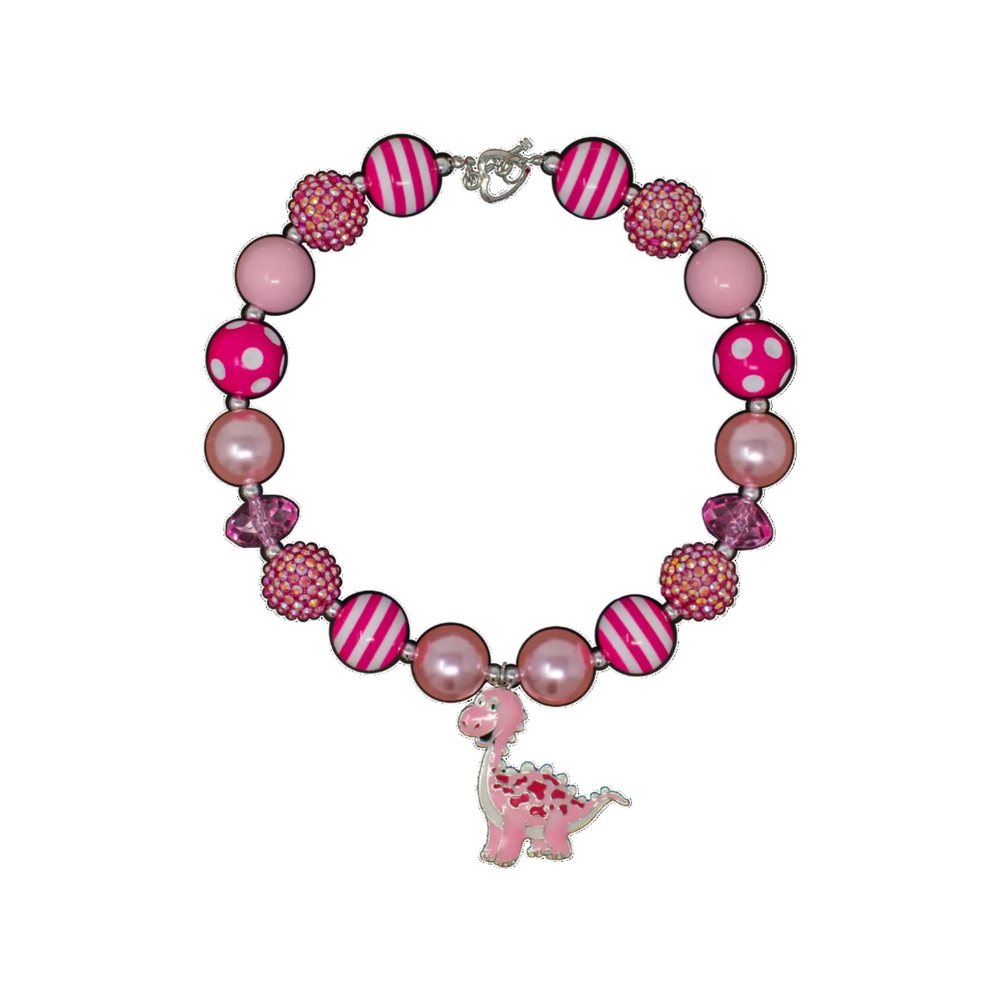 dino bubblegum kids necklace, girls necklace