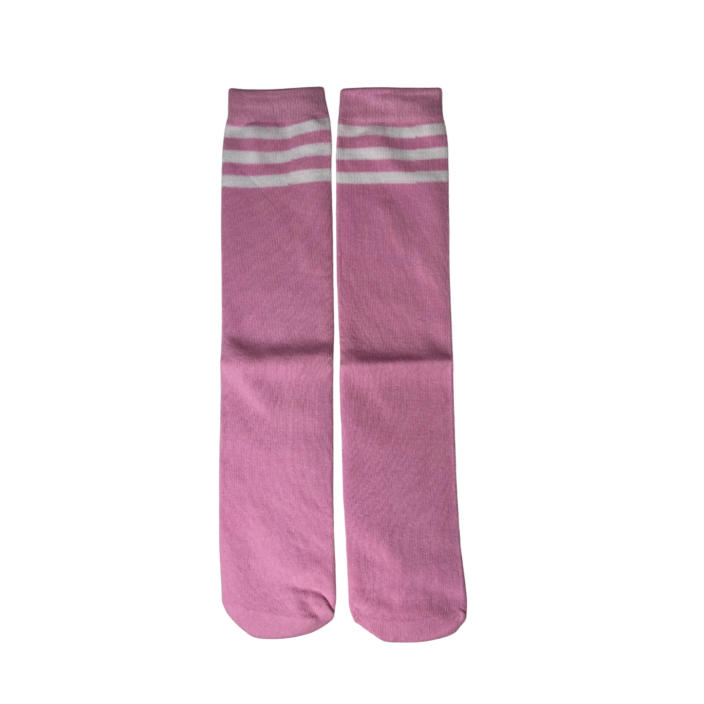 pink stripe socks, girls pink knee high socks, cute fun girl socks, online boutique pink socks