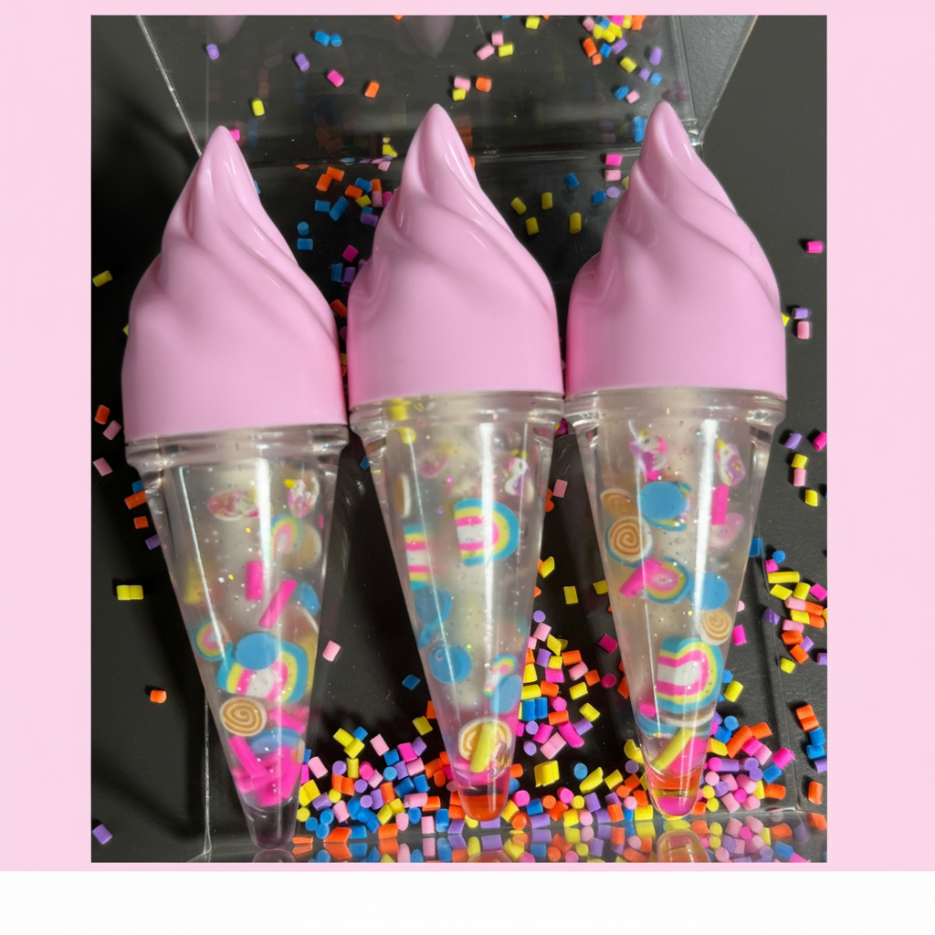 ice cream lip gloss, kids lip gloss vegan lip gloss natural lip gloss fun lip gloss kids lip gloss