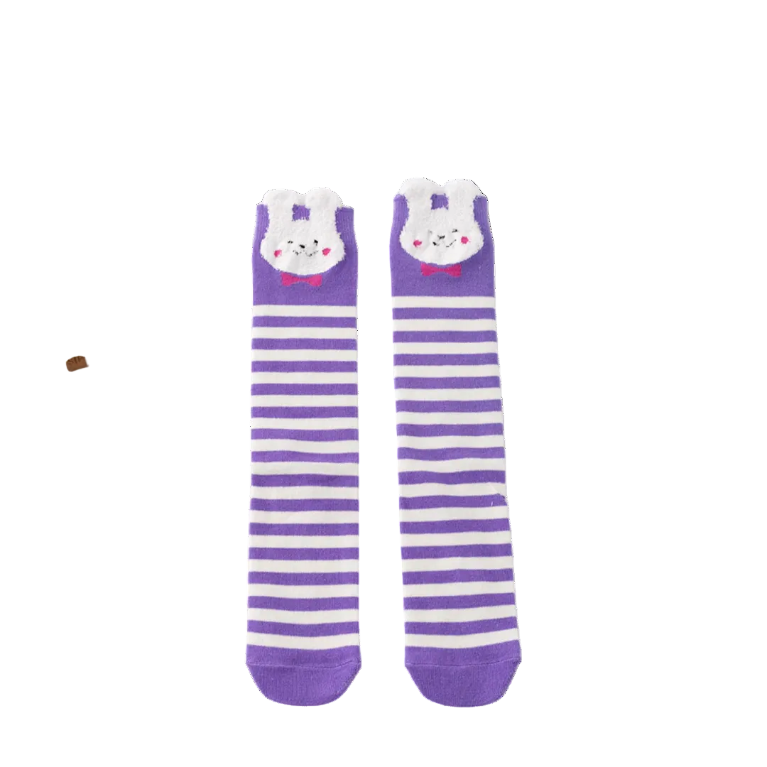 Girl's Bunny Hop Striped Socks