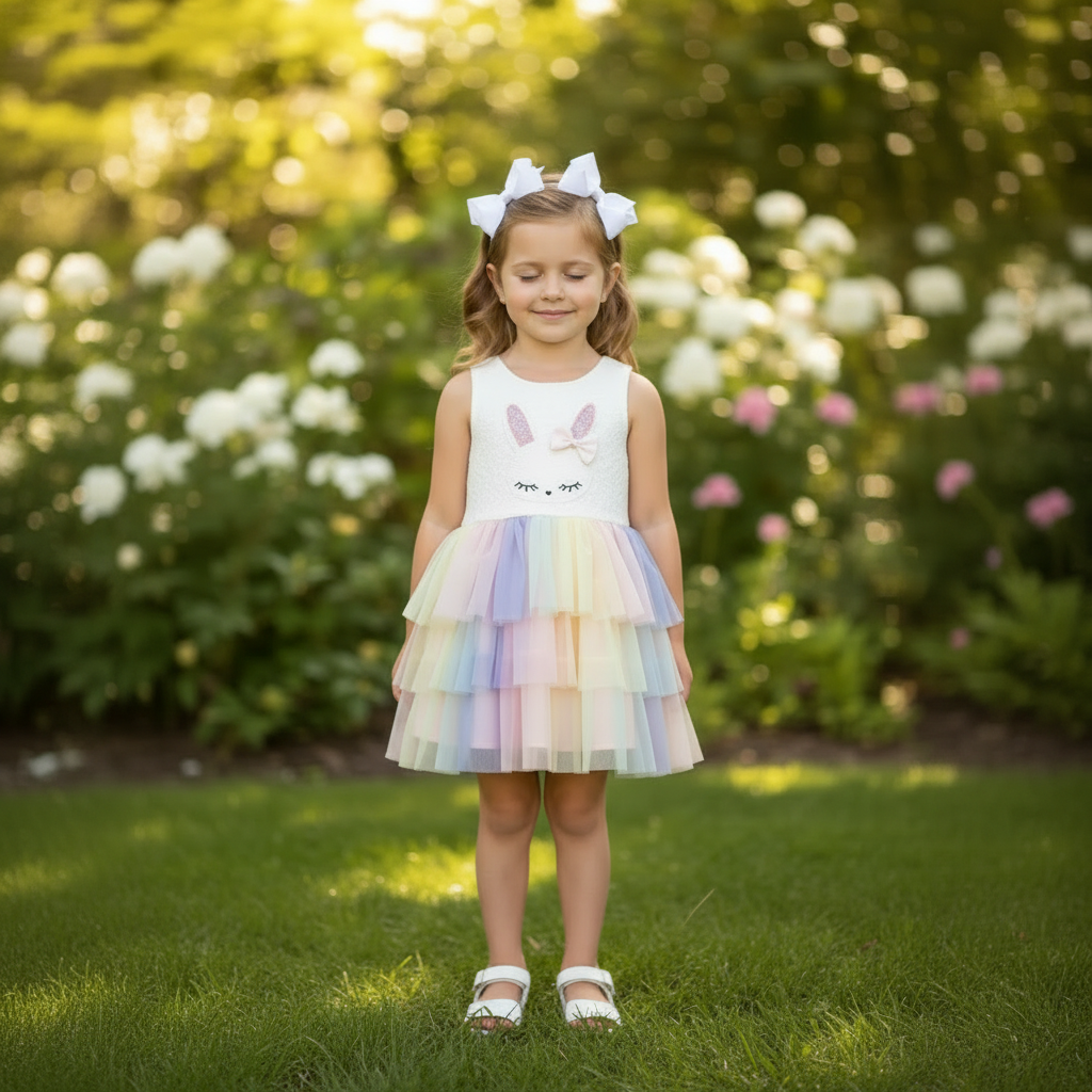 Bunny Trail Rainbow Twirl Tutu Dress