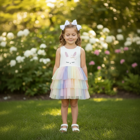 Bunny Trail Rainbow Twirl Tutu Dress
