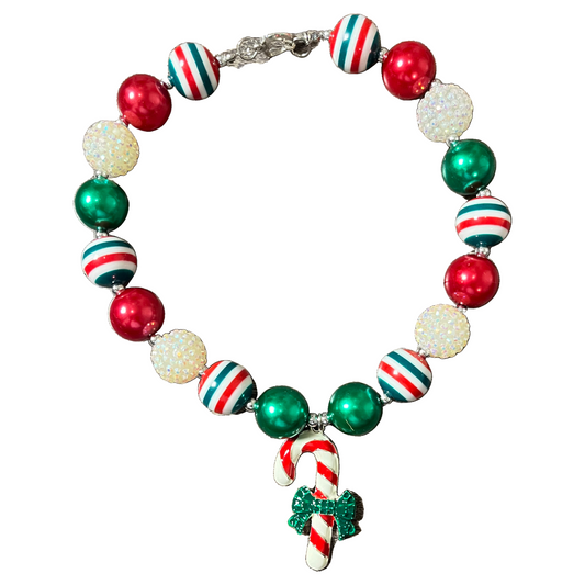 girls necklaces, fun kid necklace, christmas necklace, candy cane necklace, girls stylish necklaces