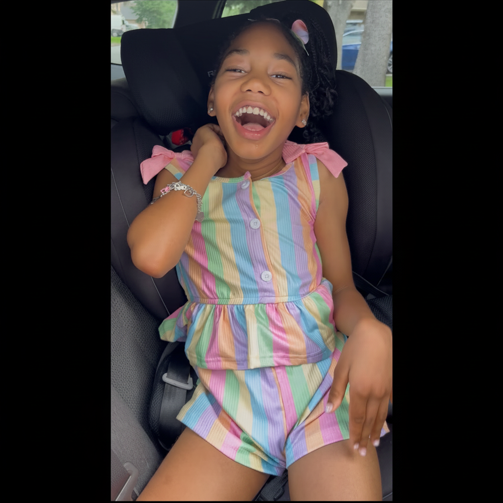 Girl's Rainbow Pastel Peplum Romper