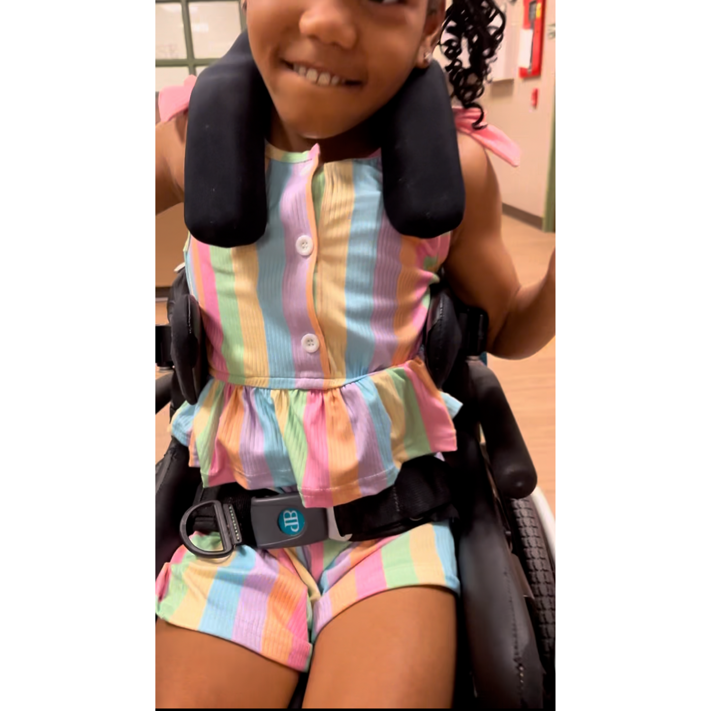 Girl's Rainbow Pastel Peplum Romper