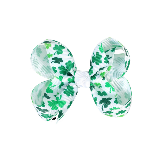 st patrick's day hair bow, clover hair bows, shamrock hairbows,