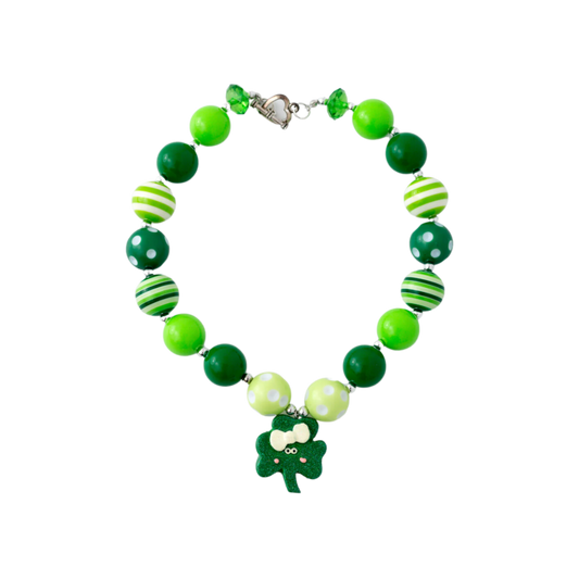 Green & White Kutie the Clover Necklace