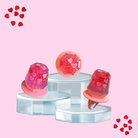 love, xoxo lip gloss hugs and kisses lip gloss, valentine's day lip gloss, kid-friendly lip gloss, vegan lip gloss, glossier, ring pop lip gloss, fun lip gloss valentine lip gloss