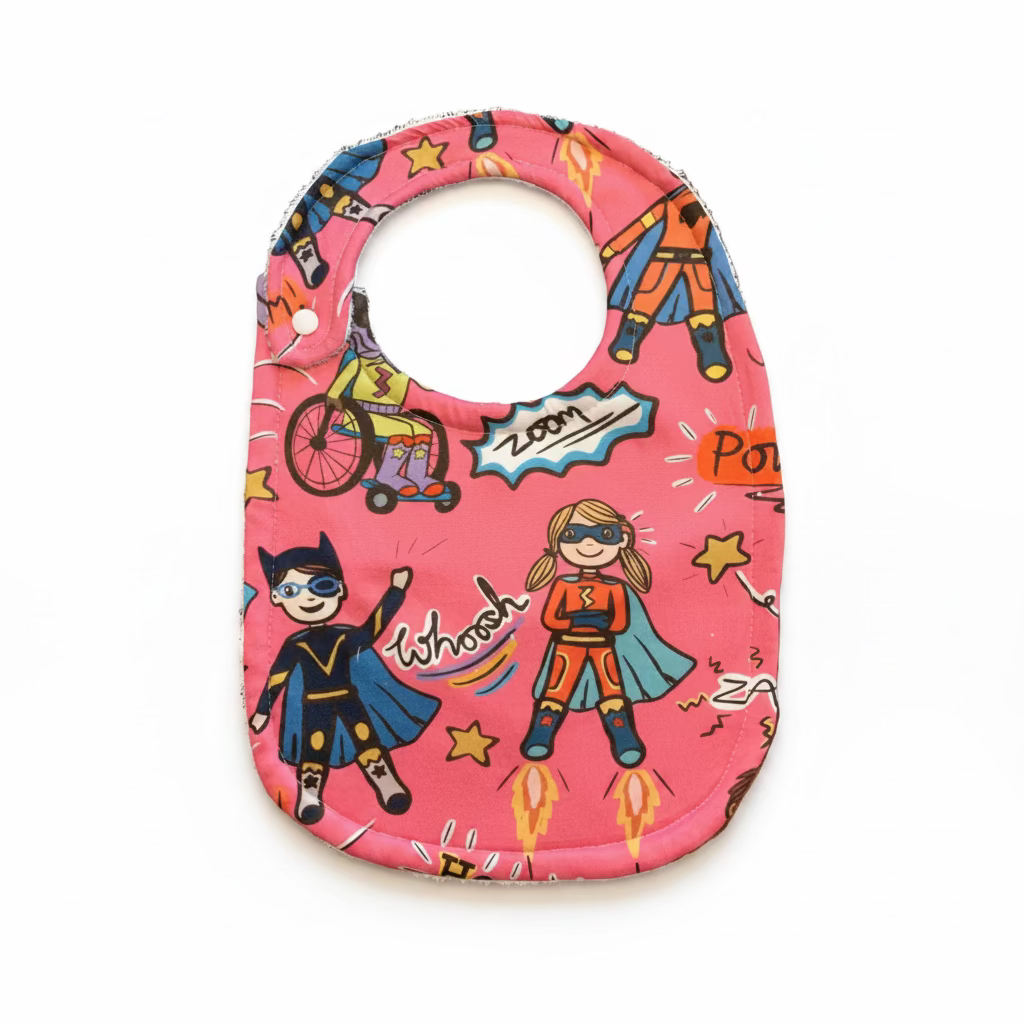 Inclusive children's adaptive bib  disability pride , disability pride month and representation.