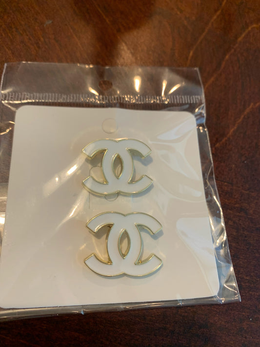 chanel inspired brooches, white and black, classic CC Brooches chanel brooches