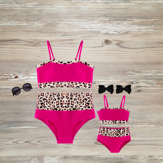 pink leopard swimsuit hot pink leopard swimsuit, mommy and me swimsuit mommy and me bikini, mama and me matching bathing suits, matching girls swimwear matching swimsuits, mommy and me swimwear