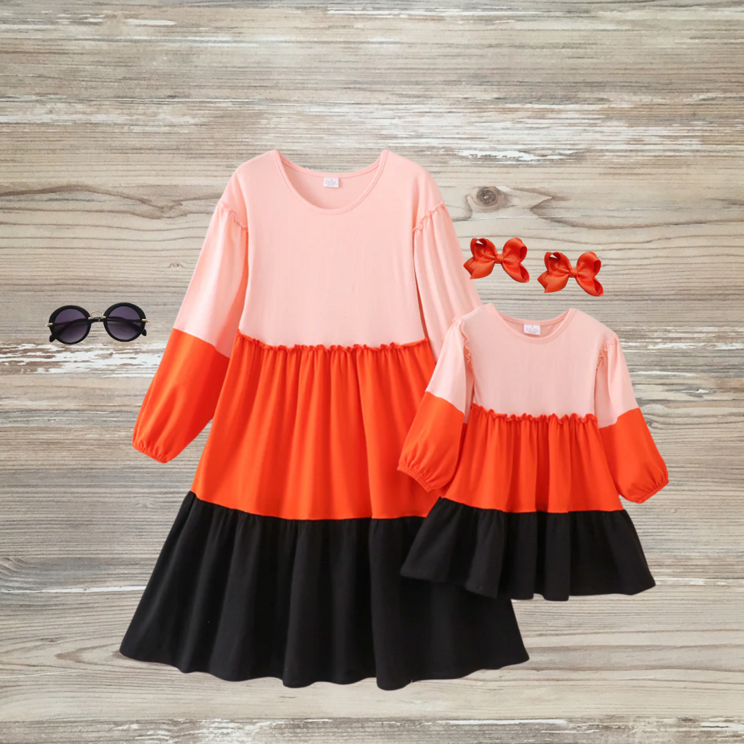 mommy and me dresses, mommy and me clothes, mom and me matching clothes, mommy and me fashion, mommy and me outfits, color block dress