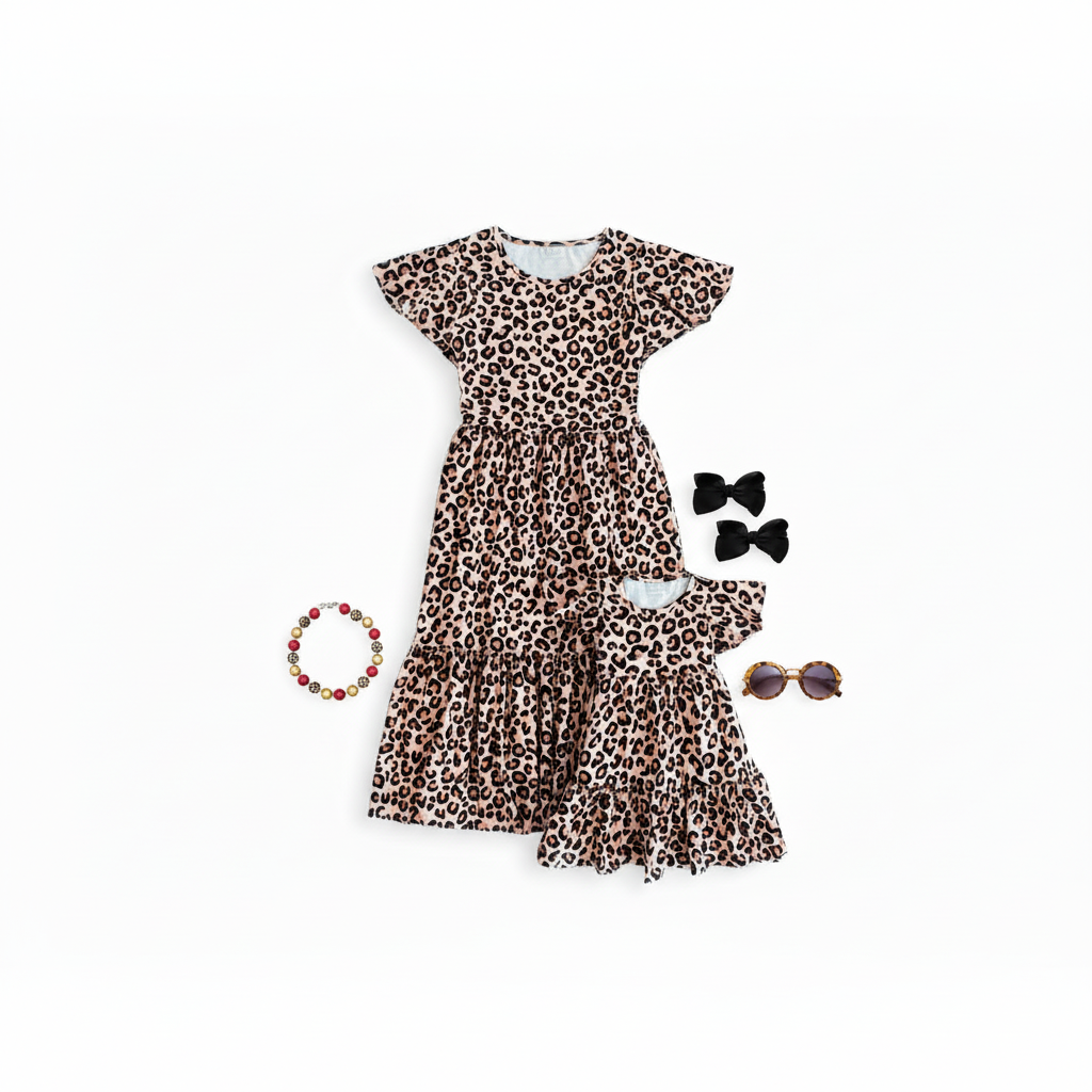 Mommy & Me Lenox Leopard Maxi Dress Mommy & Me Lenox Leopard Maxi Dress