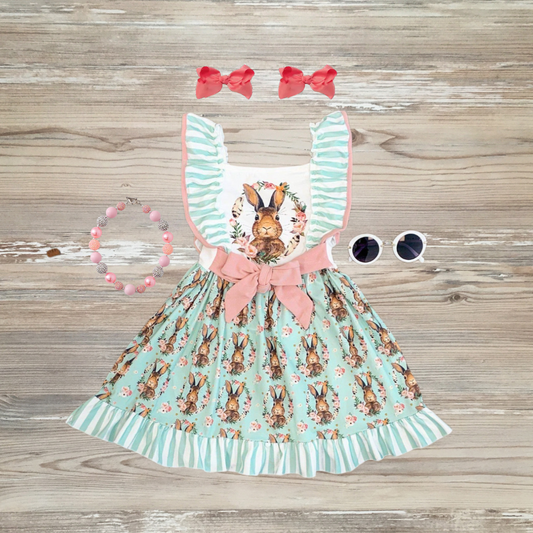peter rabbit dress, peter cottontail dress, rabbit easter dress, girls easter dress, rabbit dress kids boutique 