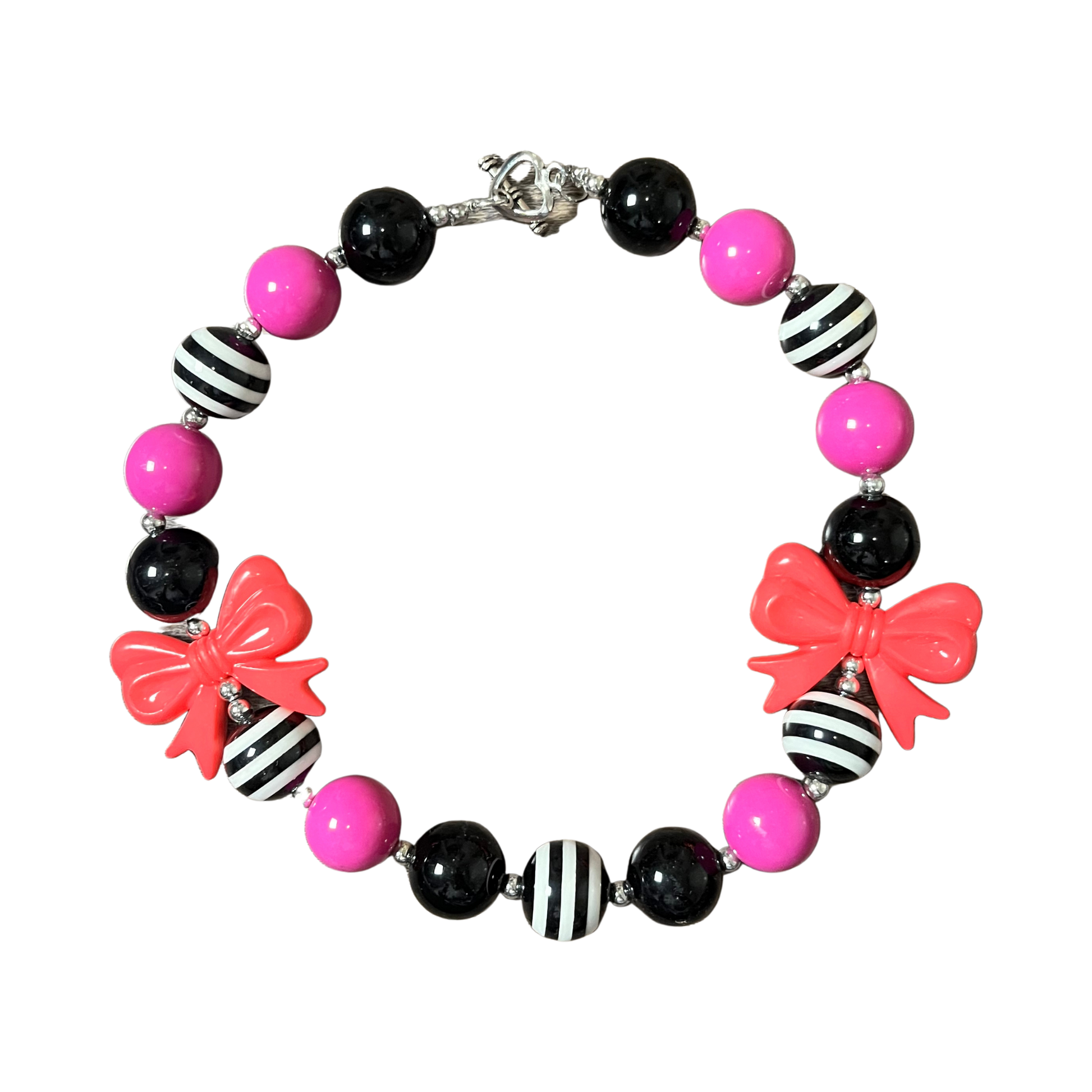 girls necklaces, fun kid necklace, pink bow necklace, pink necklace, girls stylish necklaces