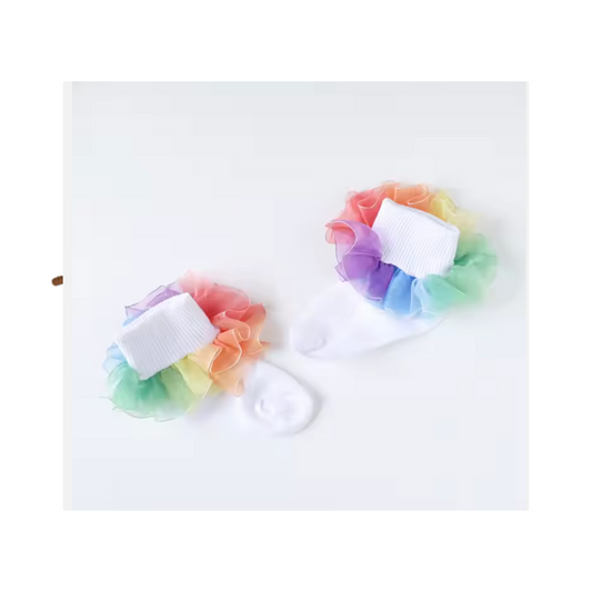 Rainbow Ruffle Socks
