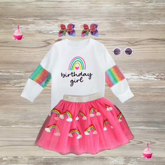 happy birthday outfit, girls happy birthday tutu set, kids happy birthday outfit, girls happy birthday skirt set birthday girl outfit, birthday girl tutu set, birthday girl clothes, girls kids online boutique 