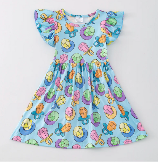 ring pop dress, girls fun print dress, girls fun dress, ring pop fun, ring pop