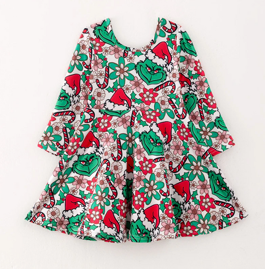 grinch dress, girls chrismas dress, grinch dress, kids grinch dress, kids christmas clothes, kids christmas dress, kids christmas fashion, christmas style