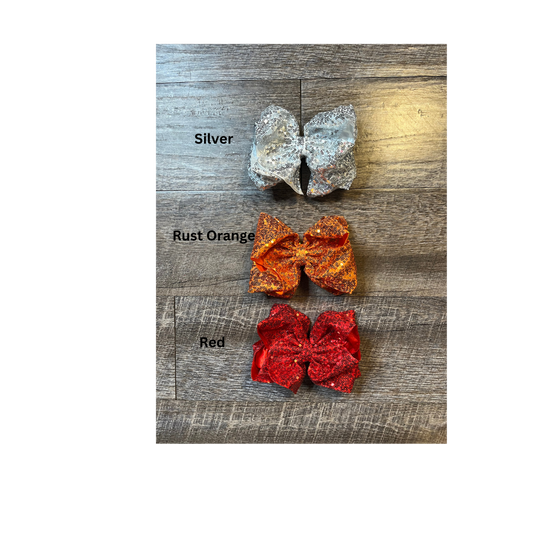 girls glitter bows, glitter hair bows, holiday hair bows, 