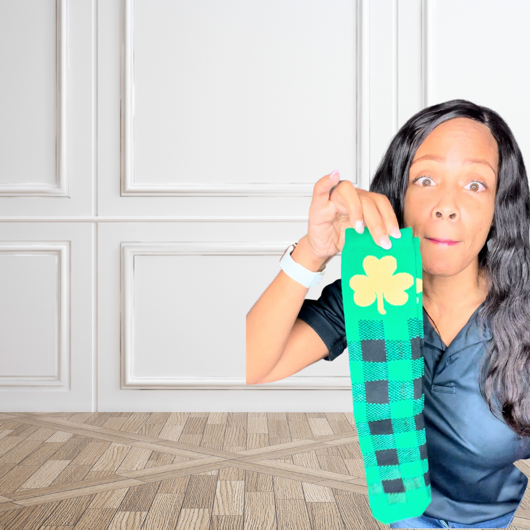 st. patrick's day socks, st. patty's day socks, kids shamrock socks, kids st.patricks day socks