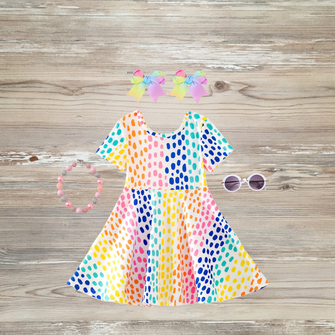 spring girls colorful dress, spring blooming dress, trending summer dresses for kids, color pop spring pictures dress, summer dress, colorful summer time dress kids boutique clothing 