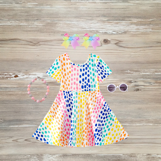 spring girls colorful dress, spring blooming dress, trending summer dresses for kids, color pop spring pictures dress, summer dress, colorful summer time dress kids boutique clothing 