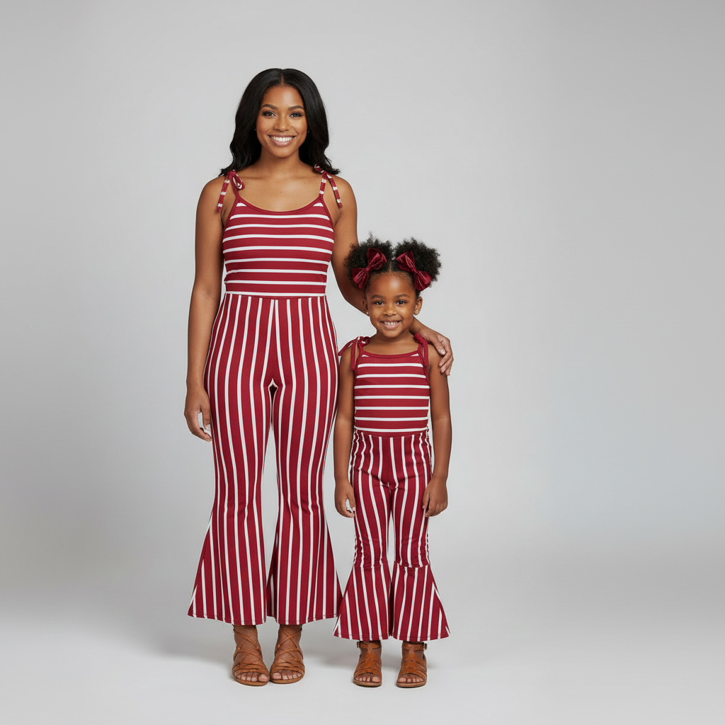 Sweet Stripes Mommy & Me Bell Bottom Jumpsuits
