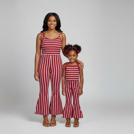 Sweet Stripes Mommy & Me Bell Bottom Jumpsuits