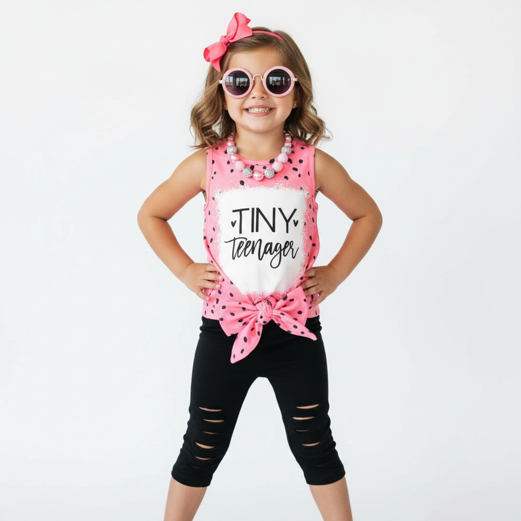 peace love learn back to school pencil short set denim back to school short set, tie-dye pink back to school girls outfits, back to school outfit, kids online boutique, girl's clothing, girls clothing online boutique 
