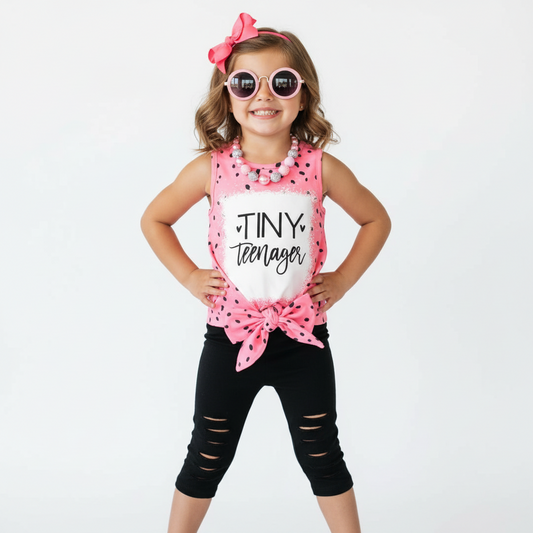 peace love learn back to school pencil short set denim back to school short set, tie-dye pink back to school girls outfits, back to school outfit, kids online boutique, girl's clothing, girls clothing online boutique 