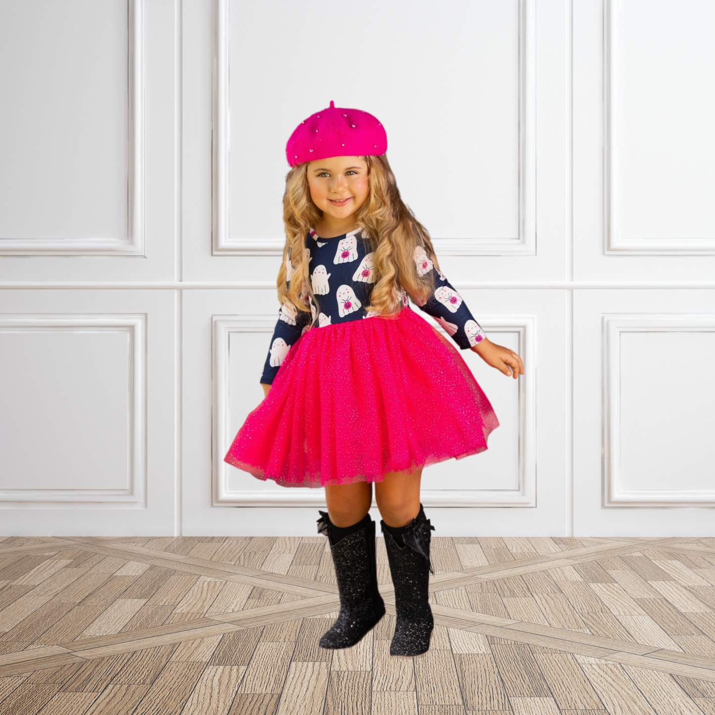 Hot Pink Pretty Ghost Tulle Dress