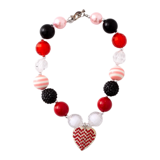 valentine's kids necklace, valentine necklace bling heart necklace girls valentine's necklace, kids Jewelry, valentine's Jewelry