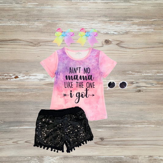 ain't no mama like the one I got outfit, aint't no mama like mines, girls mother's day outfit, ain't no mama short set girls mother's day outfit