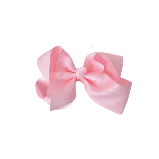 baby pink hair bow, soft pink hair bow, light pink hair bow, 5.5" girls hair bow, kids hair bow