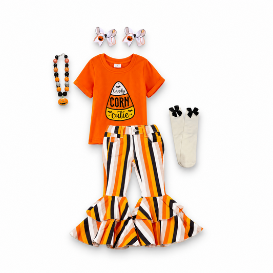 candy corn kids halloween outfit, kids online boutique clothing, girls halloween outfit, children's boutique clothing candy corn halloween costume, candy corn outfit, candy corn costume, candy corn jeans